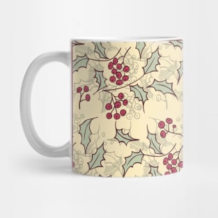 Holly berry Christmas pattern design Mug